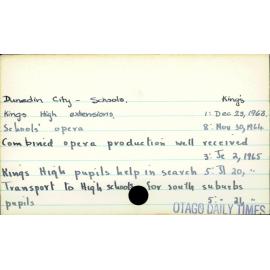 Dunedin City - Schools - Kings