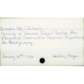 Dunedin City - Schools - Normal School