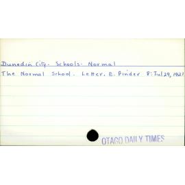 Dunedin City - Schools - Normal School