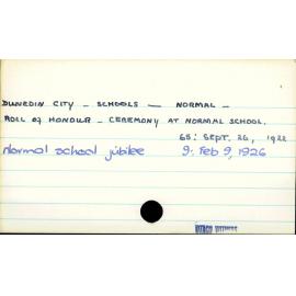 Dunedin City - Schools - Normal School