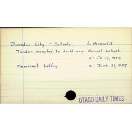 Dunedin City - Schools - Normal School