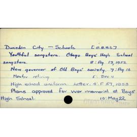 Dunedin City - Schools  Otago Boys High School