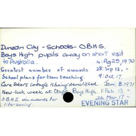 Dunedin City - Schools - Otago Boys High School
