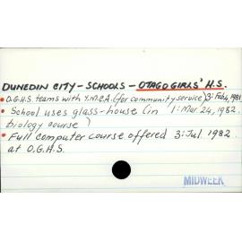 Dunedin City - Schools - Otago Girls High School