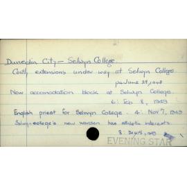 Dunedin City - Selwyn College