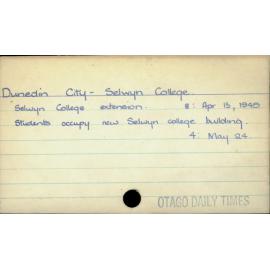 Dunedin City - Selwyn College