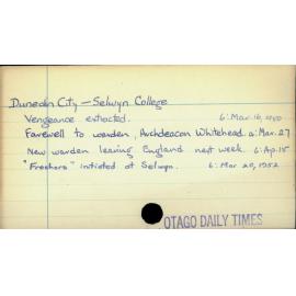 Dunedin City - Selwyn College