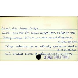 Dunedin City - Selwyn College