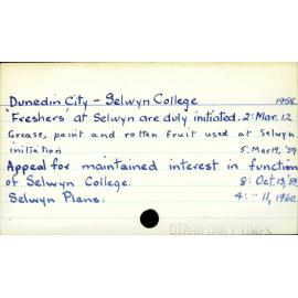 Dunedin City - Selwyn College