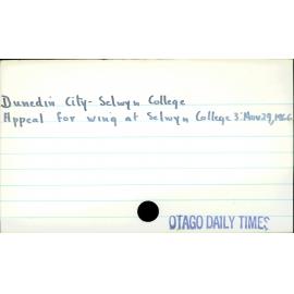 Dunedin City - Selwyn College