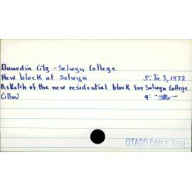 Dunedin City - Halls of residence - Selwyn College