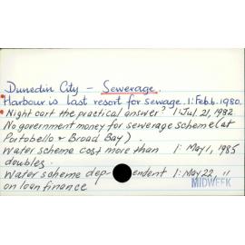 Dunedin City - Sewerage