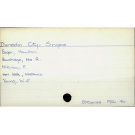 Dunedin City - Singers