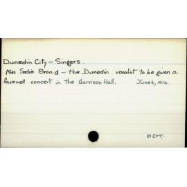 Dunedin City - Singers