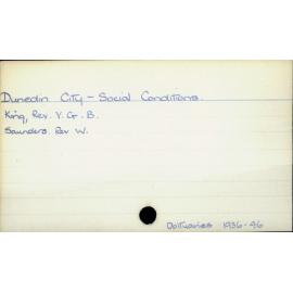 Dunedin City - Social Conditions 