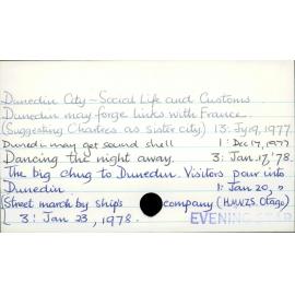 Dunedin City - Social life and customs 