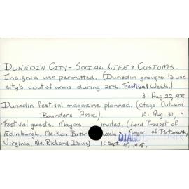 Dunedin City - Social life and customs