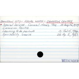 Dunedin City - Social Work - Cameron Centre