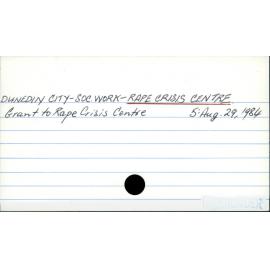 Dunedin City - Social work - Rape Crisis Centre