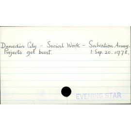 Dunedin City - Social Work - Salvation Army