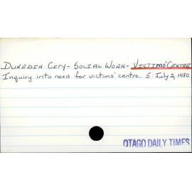 Dunedin City - Social Work - Victims' Centre