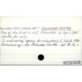 Dunedin City - Social Work - Volunteer Centre