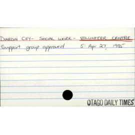 Dunedin City - Social Work - Volunteer Centre