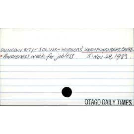 Dunedin City - Social Work - Workers' Unemployment Rights Centre