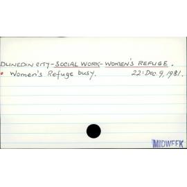 Dunedin City - Social Work - Women's Refuge