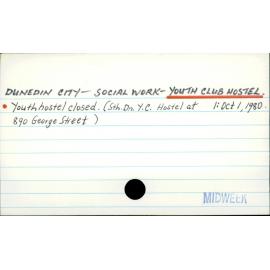 Dunedin City - Social Work - Youth Club Hostel