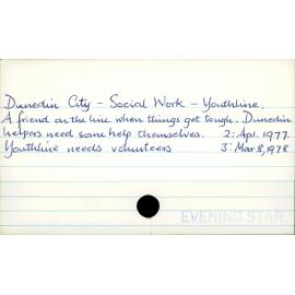 Dunedin City - Social work - Youthline 