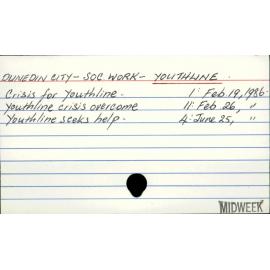 Dunedin City - Social Work - Youthline