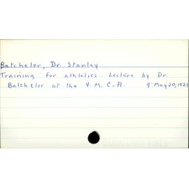 Batchelor, Dr. Stanley