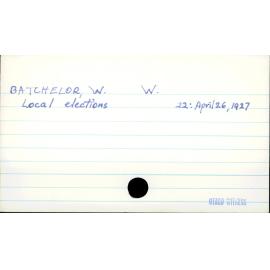 Batchelor, W W