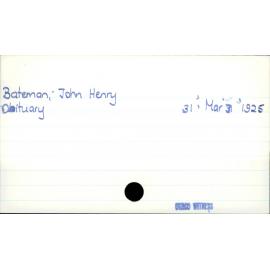 Bateman, John Henry