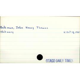 Bateman, John Henry Thomas