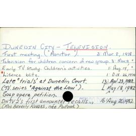 DUNEDIN CITY - TELEVISION 
