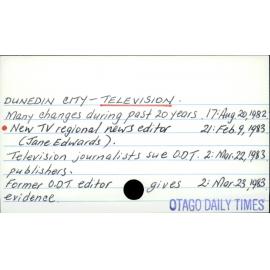 DUNEDIN CITY - TELEVISION 