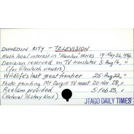 DUNEDIN CITY - TELEVISION 