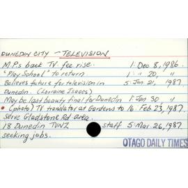 DUNEDIN CITY - TELEVISION