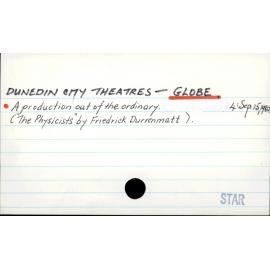 DUNEDIN CITY THEATRES - GLOBE 