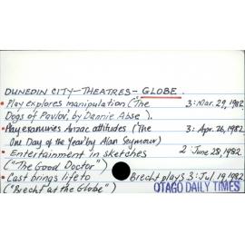 DUNEDIN CITY - THEATRES - GLOBE