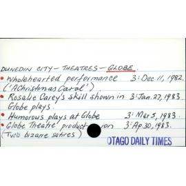 DUNEDIN CITY - THEATRES - GLOBE 