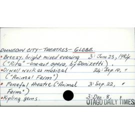 Dunedin City - Theatres - Globe