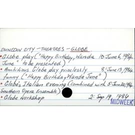 Dunedin City - Theares - Globe