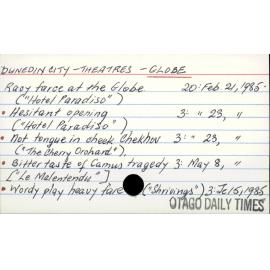 DUNEDIN CITY - THEATRES - GLOBE 