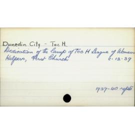 Dunedin City - Toc H