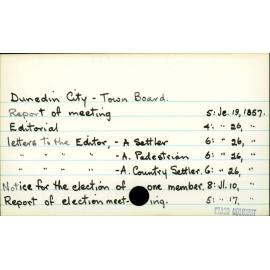 Dunedin City - Town Board
