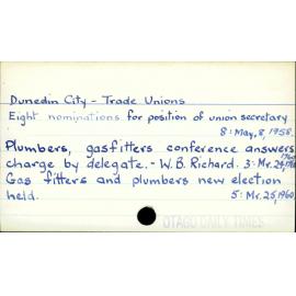 Dunedin City - Trade unions 