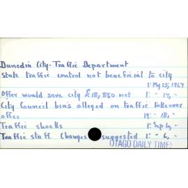 Dunedin City - Traffic Department